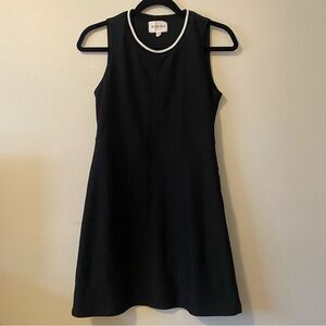 Olive + Oak Black Mesh Mini Dress Sporty Athleisure White Trim Size S
